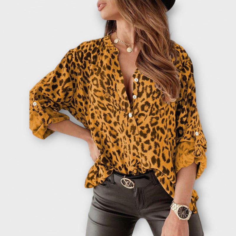 Modieuze Blouse met Luipaardprint
