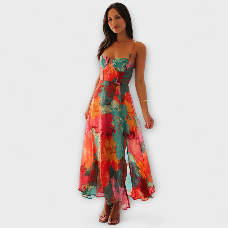 Audrey - Bloemenprint Strap Dress voor Dames - Stijlvol en Aantrekkelijk