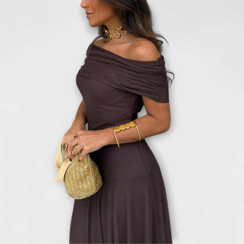 Meadow - Toledo One-Shoulder Mesh Maxi Jurk