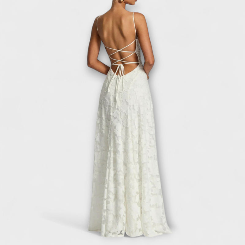 Emberly - Elegante Jacquard Maxi Jurk