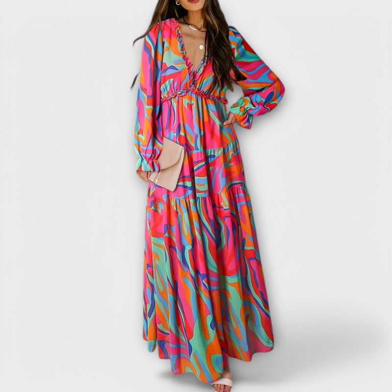 Juno - Elegante Bloemen Maxi Jurk