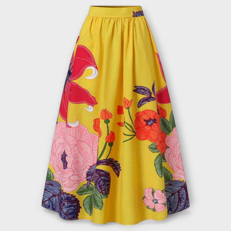 Ysolda - Stijlvolle Hoge Taille Bloemenprint Rok