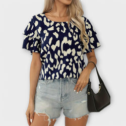 Evelyn - Casual Blouse met Ronde Halslijn