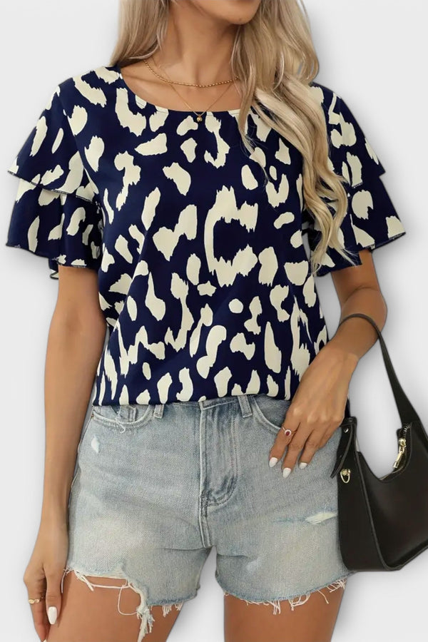 Evelyn - Casual Blouse met Ronde Halslijn
