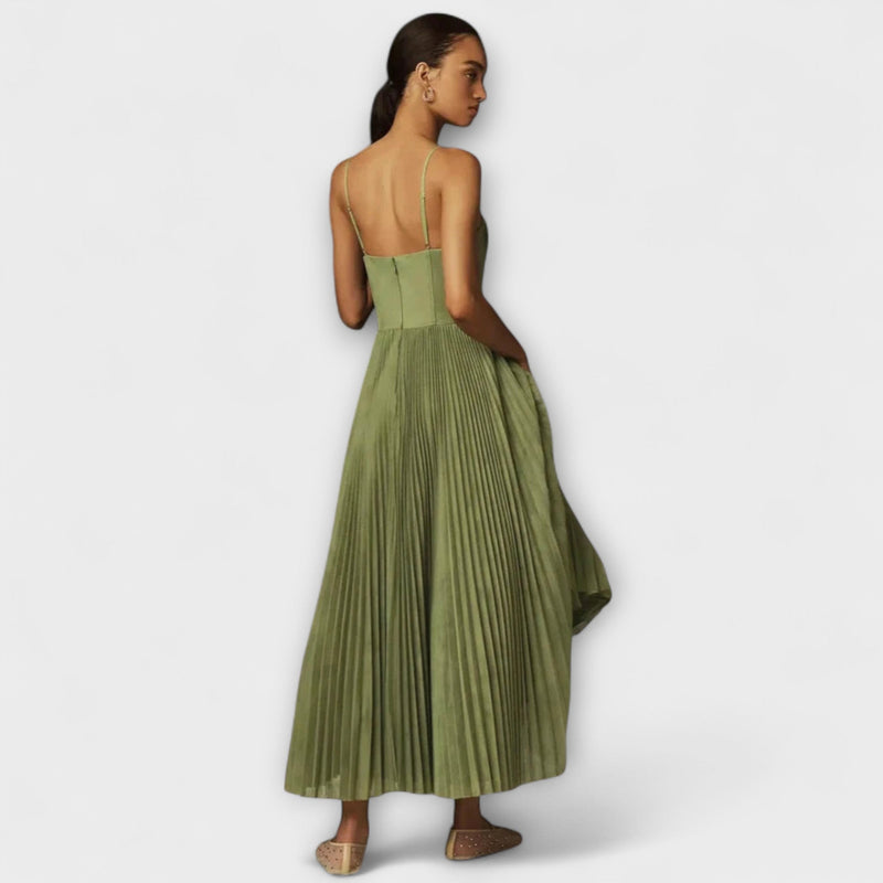 Marilyn - Midi Tulle Plissé Rok Jurk met Bustier Ontwerp