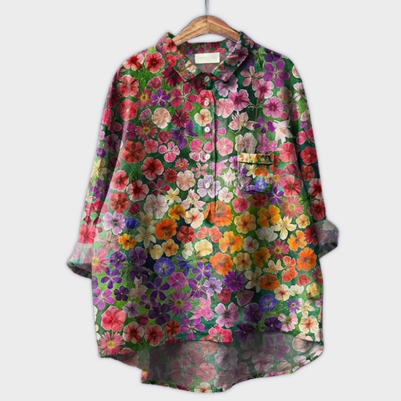 Magdalena - Handgemaakte Damesblouse met Bloemontwerp