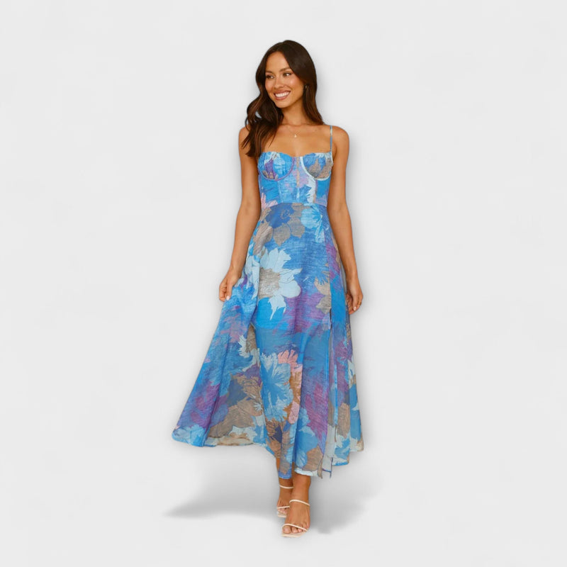 Audrey - Bloemenprint Strap Dress voor Dames - Stijlvol en Aantrekkelijk