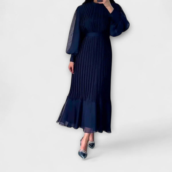 Cami - Elegante Franse Avondjurk met Mesh Accenten