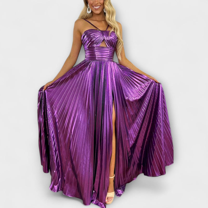 Maxi Jurk met Metallic Stof
