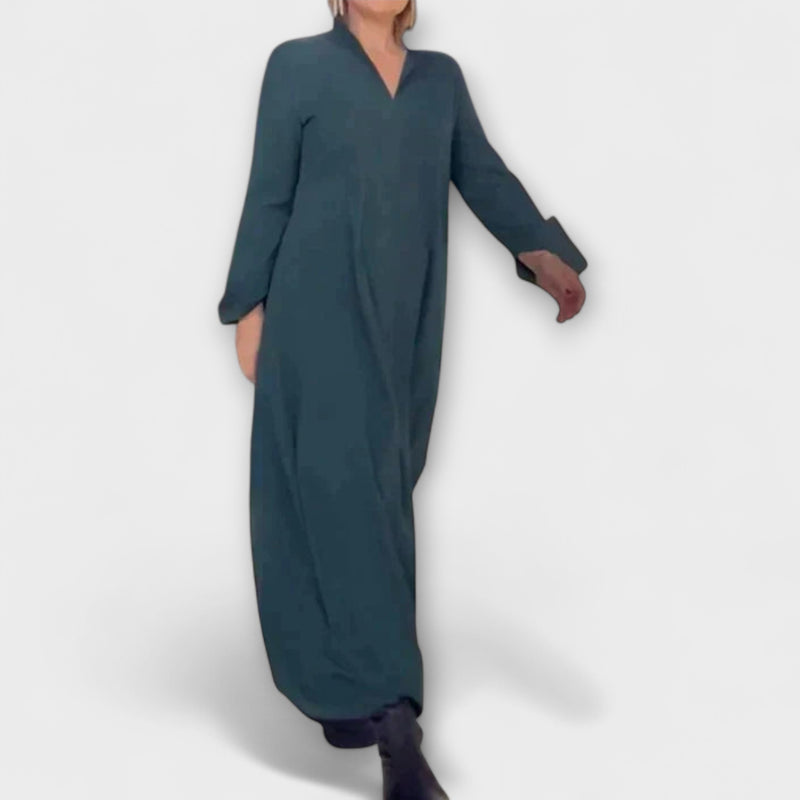 Evie - Vintage-geïnspireerde Relaxed Fit Maxi Jurk