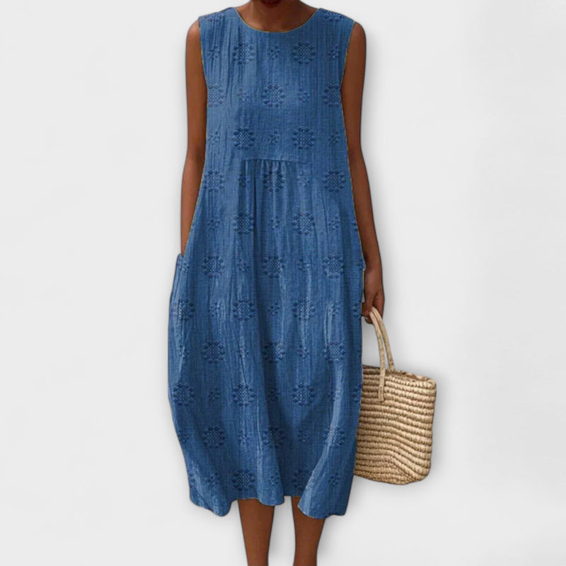 Evelyn - Luchtige Mouwloze Midi Jurk
