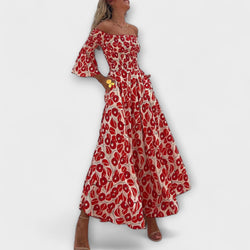 Sienna - Vakantie-Klaar Off-Shoulder Maxi Jurk