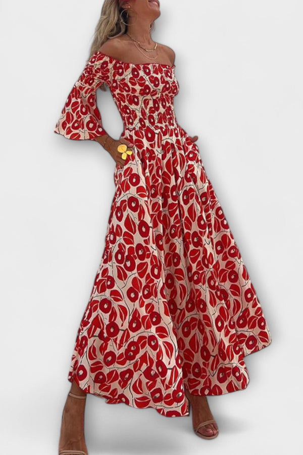 Sienna - Vakantie-Klaar Off-Shoulder Maxi Jurk