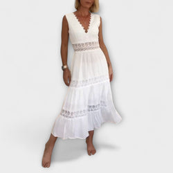 Aurélie - Elegante V-Hals Kant Jurk