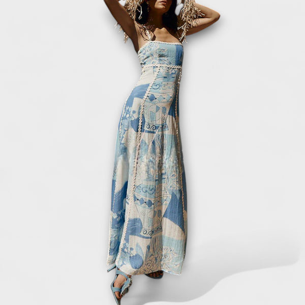 Terazza Ric Rac - Slip Flared Linnen Maxi Jurk