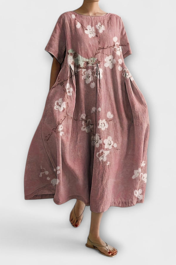 Lena - Bloemen Blush Jurk