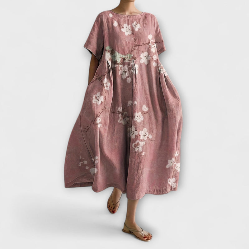 Lena - Bloemen Blush Jurk