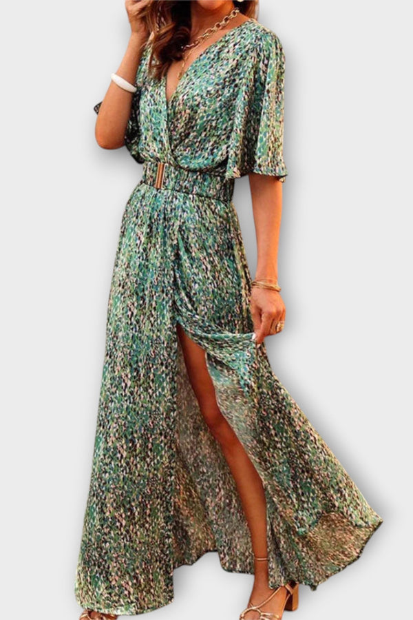 Sabine - Stijlvolle Wrap Maxi Jurk met Vloeiende Ontwerp