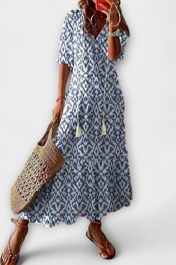Anna – Vrouwen Bohemian Zomerjurk met Vloeiende Silhouet