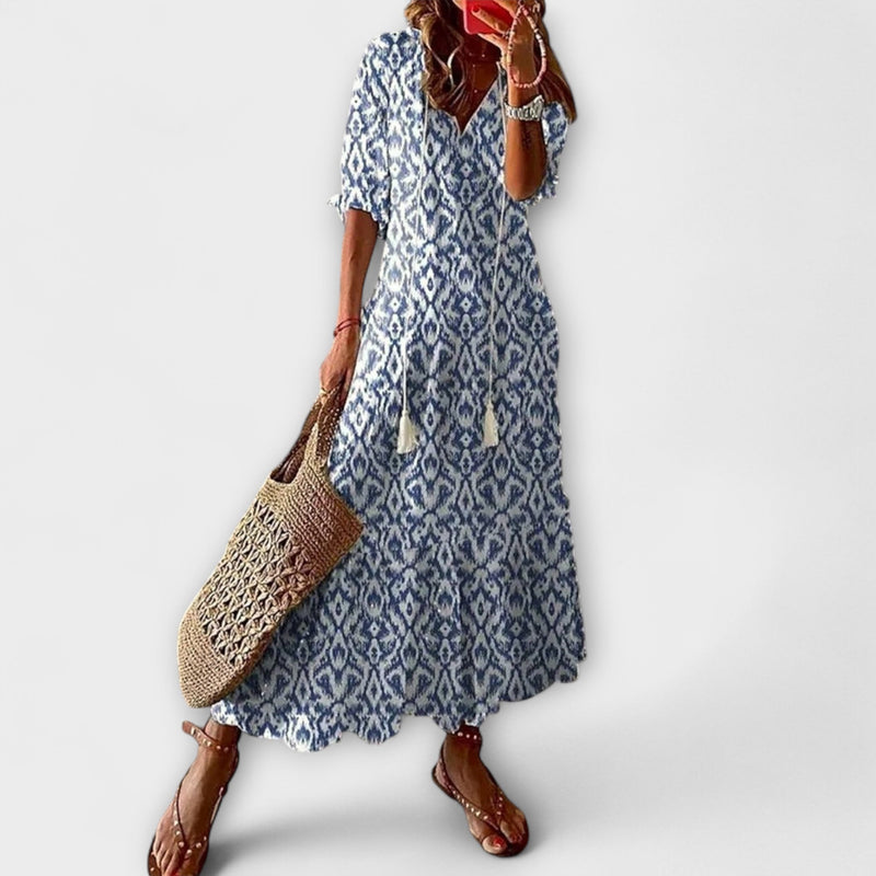Anna – Vrouwen Bohemian Zomerjurk met Vloeiende Silhouet