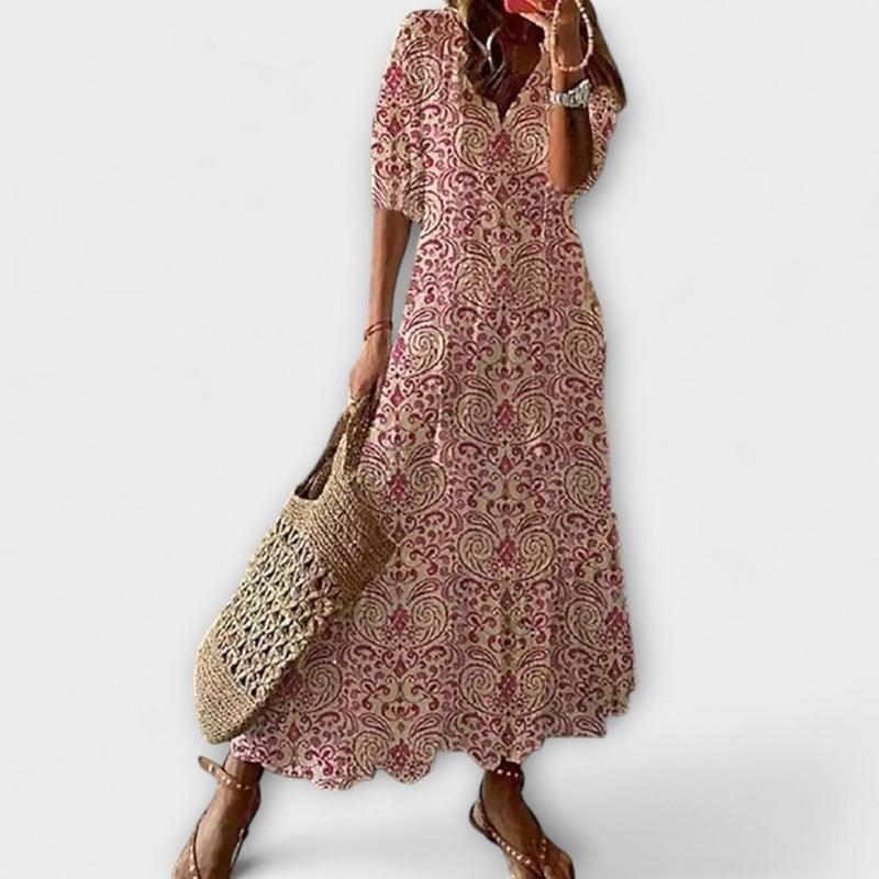 Anna – Vrouwen Bohemian Zomerjurk met Vloeiende Silhouet