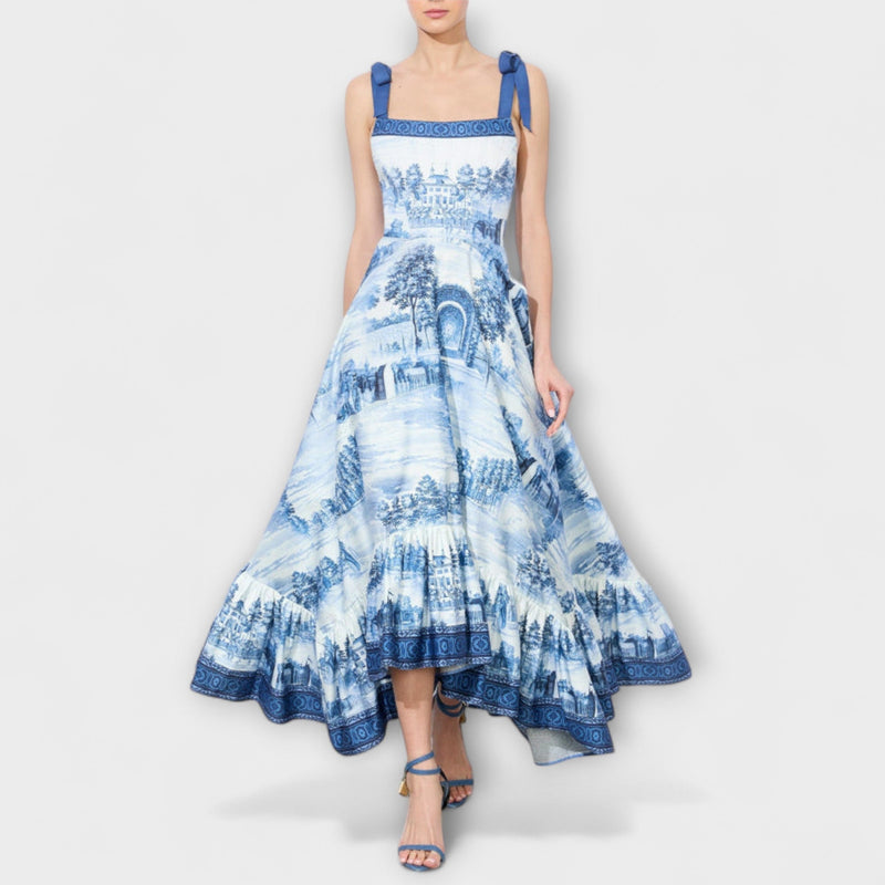 Lucia - Charmante Bloemen Maxi Jurk