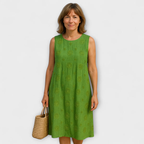 Evelyn - Luchtige Mouwloze Midi Jurk