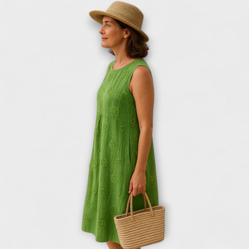 Evelyn - Luchtige Mouwloze Midi Jurk