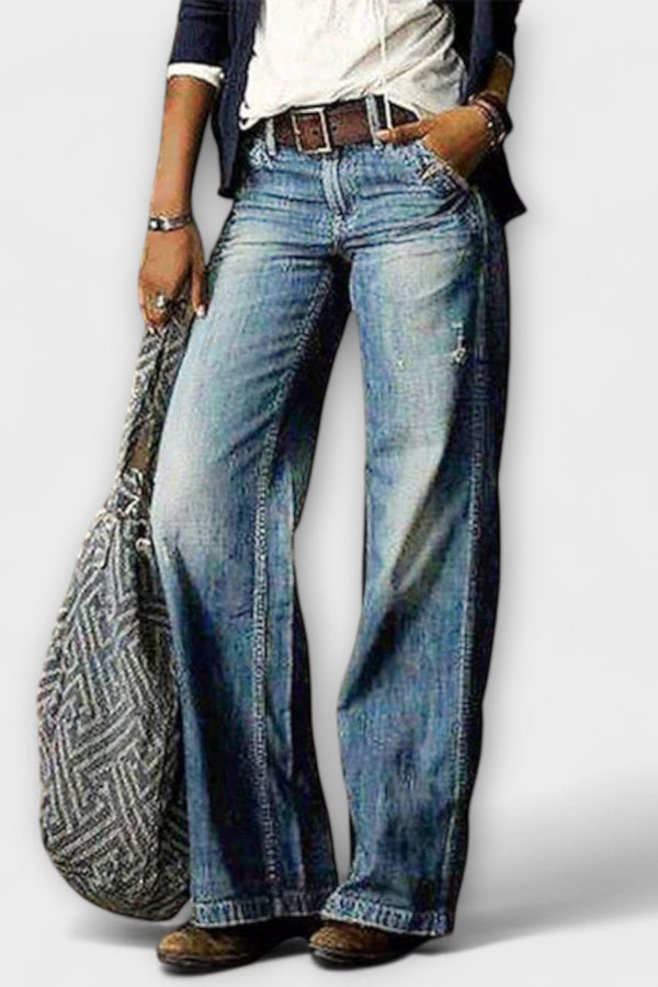 Cess - Denim Broek met Wijde Benen