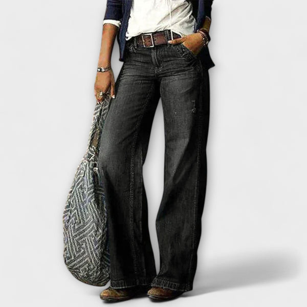 Cess - Denim Broek met Wijde Benen