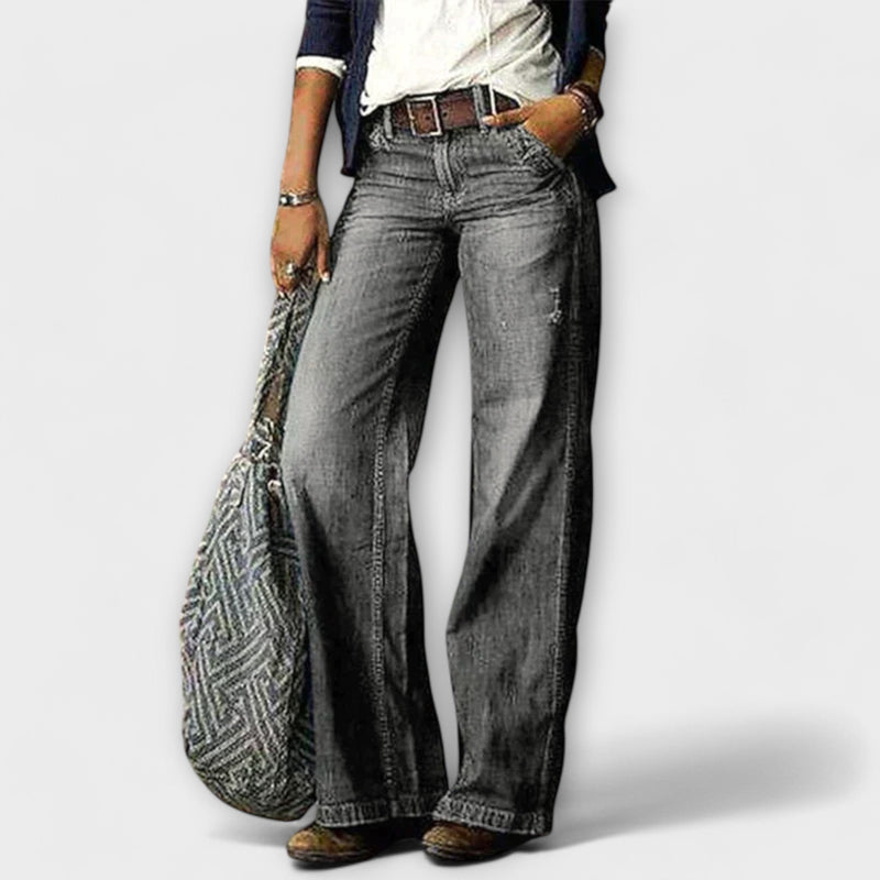 Cess - Denim Broek met Wijde Benen