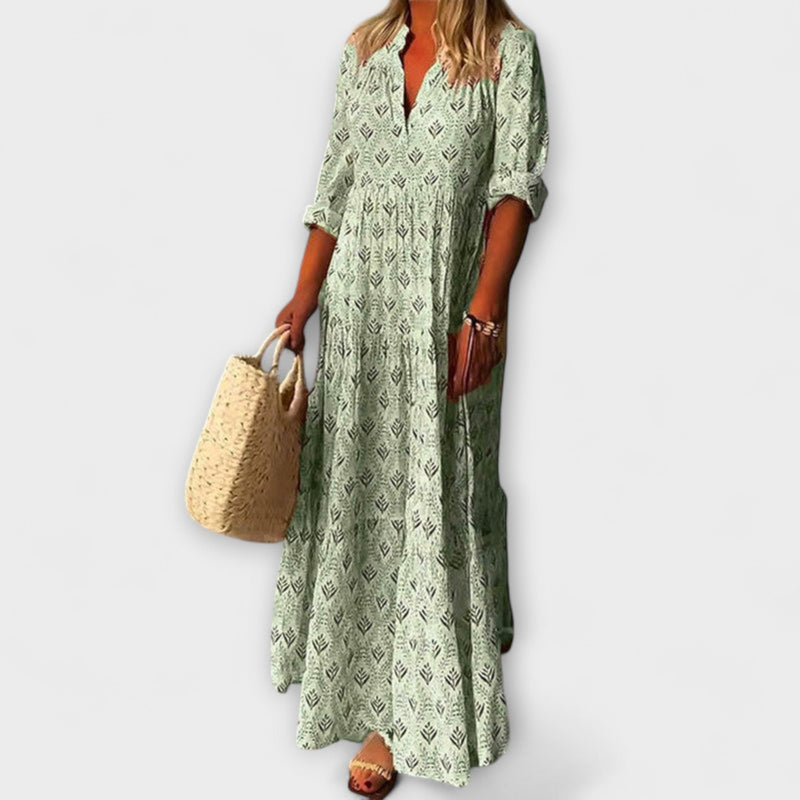 Alexa - Chic Bohemian Maxi Jurk met Vloeiende Elegantie