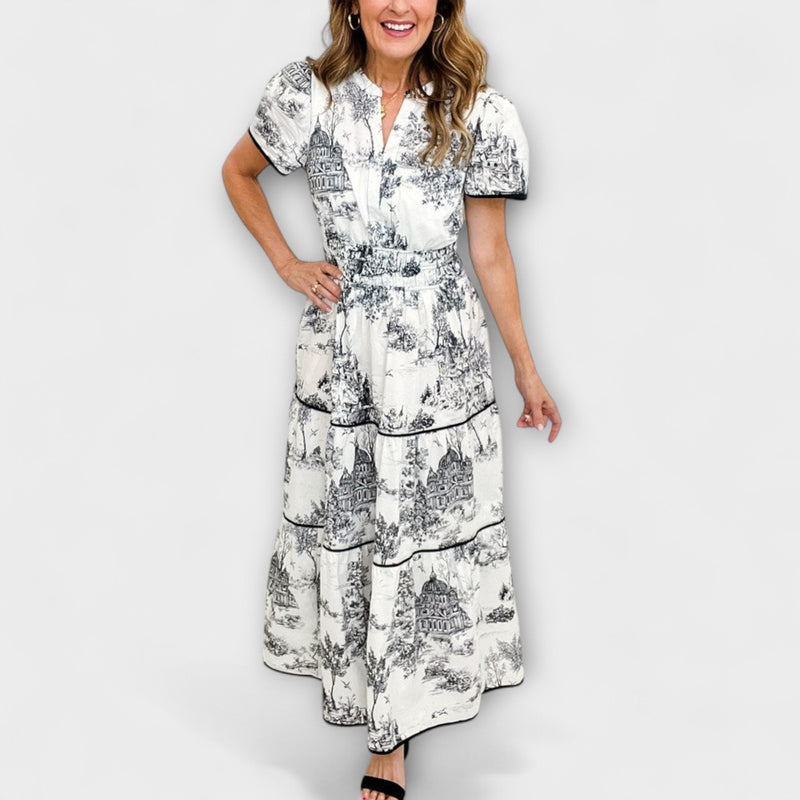 Eliza - Tijdloze Toile Maxi Jurk