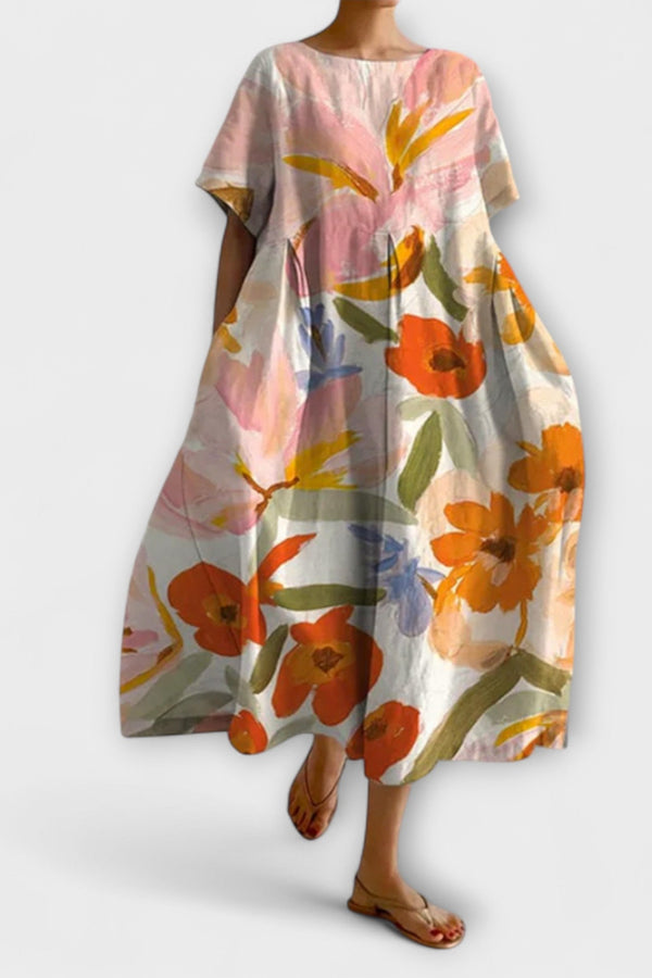 VALENTINA - Flatterende Zomer Bloemenjurk