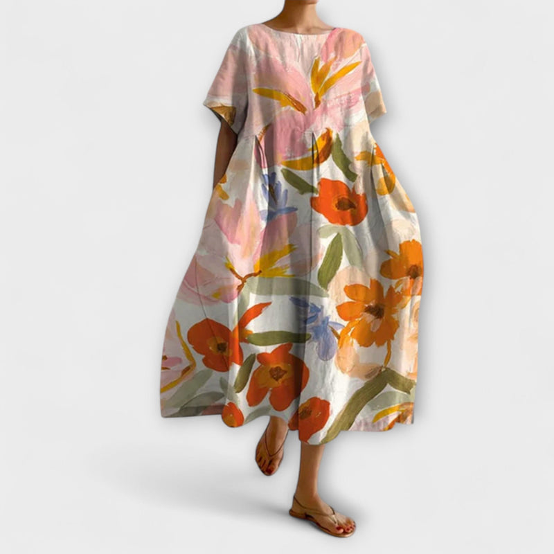VALENTINA - Flatterende Zomer Bloemenjurk