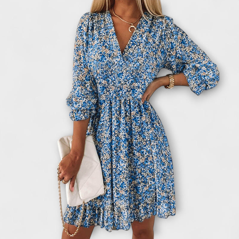 Bloemen Puff Mouwen Jurk