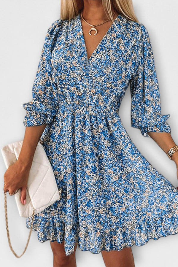 Bloemen Pofmouw Jurk voor Vrouwen