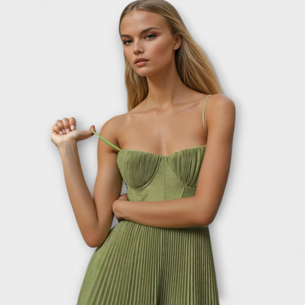 Zoe - Chic Mouwloze Avondjurk met Elegante Open Rug