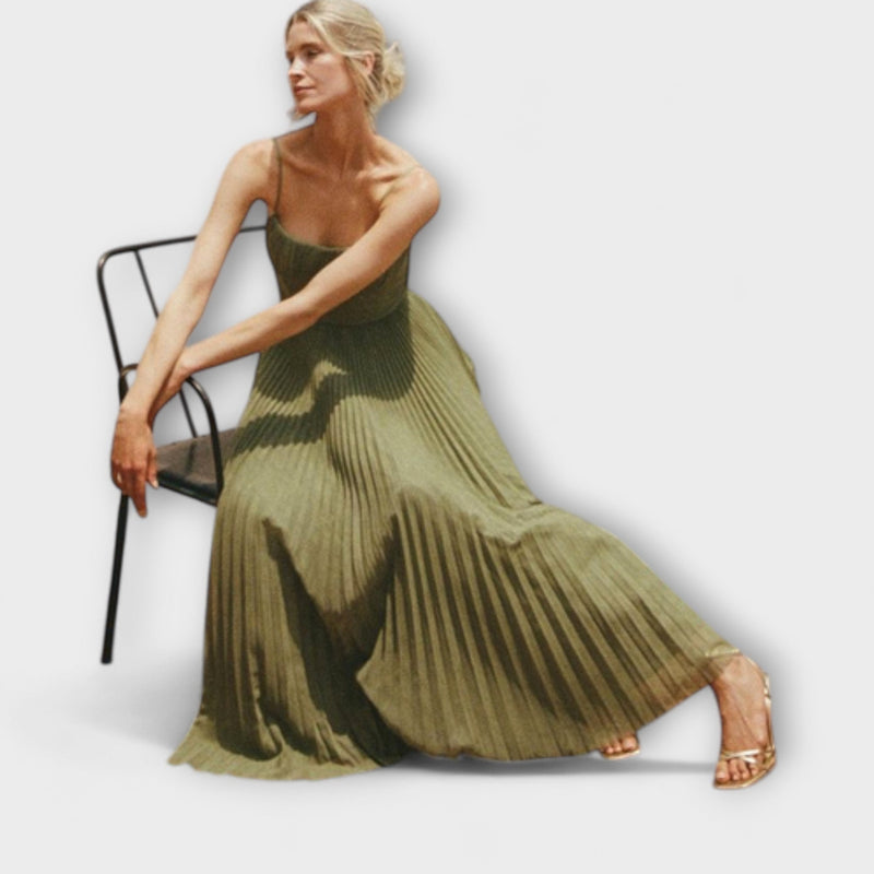 Zoe - Chic Mouwloze Avondjurk met Elegante Open Rug