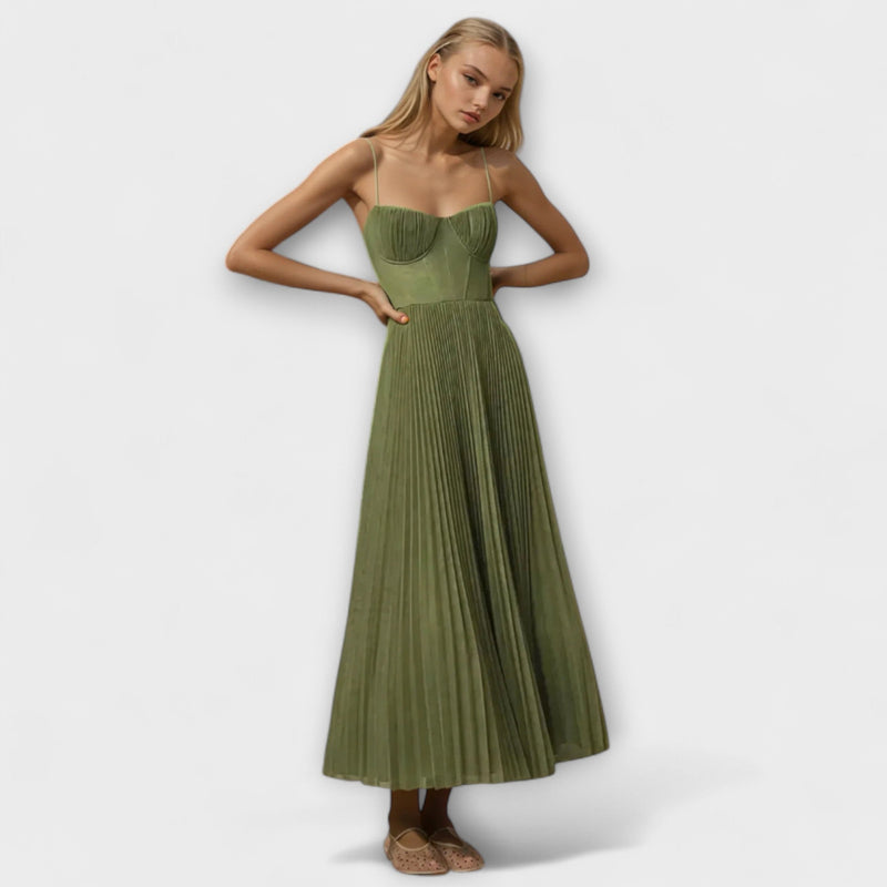 Zoe - Chic Mouwloze Avondjurk met Elegante Open Rug