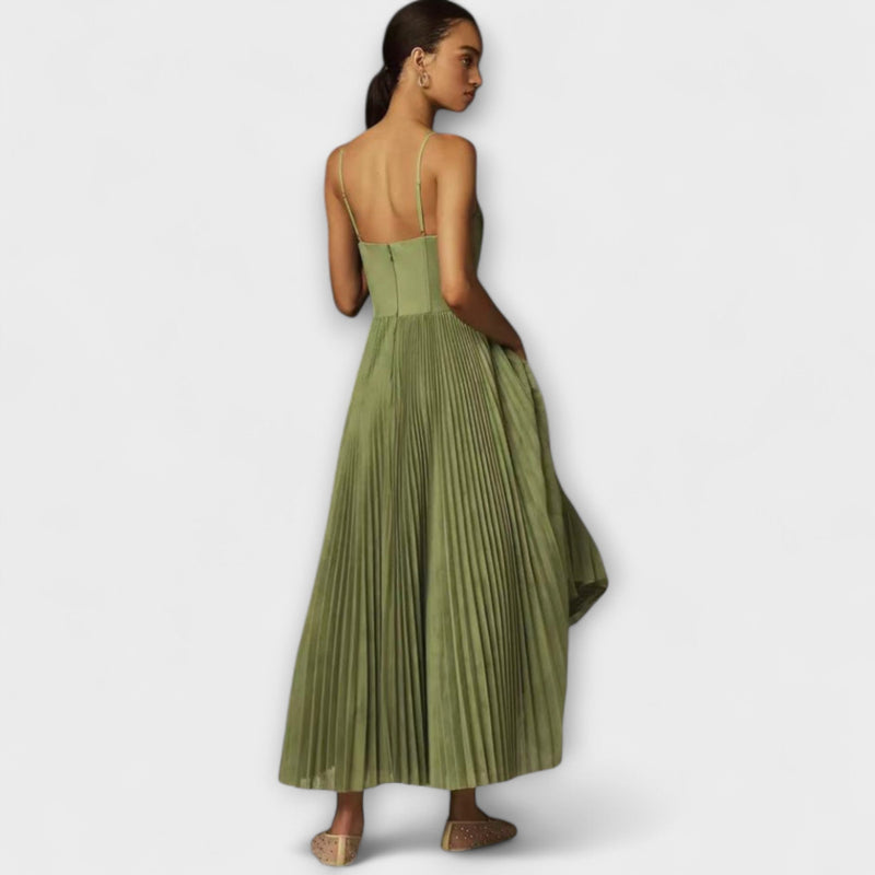Zoe - Chic Mouwloze Avondjurk met Elegante Open Rug
