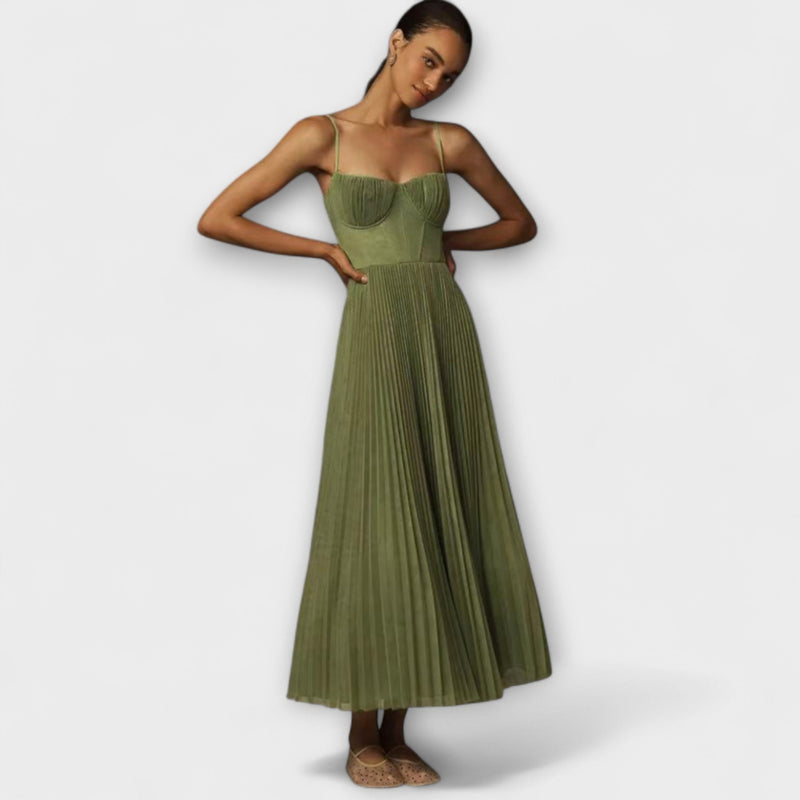 Zoe - Chic Mouwloze Avondjurk met Elegante Open Rug