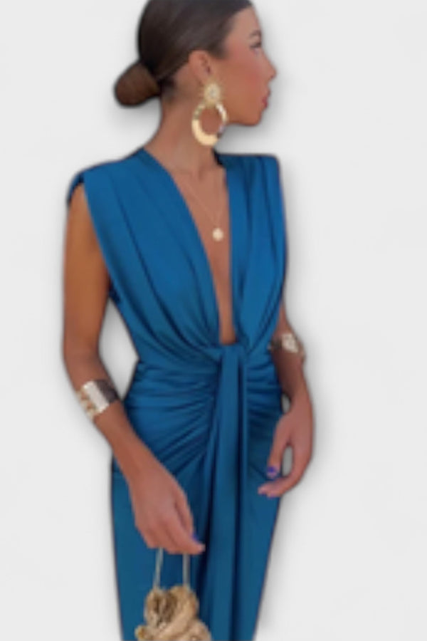 Leonora - Elegante Diepe V-Hals Jurk