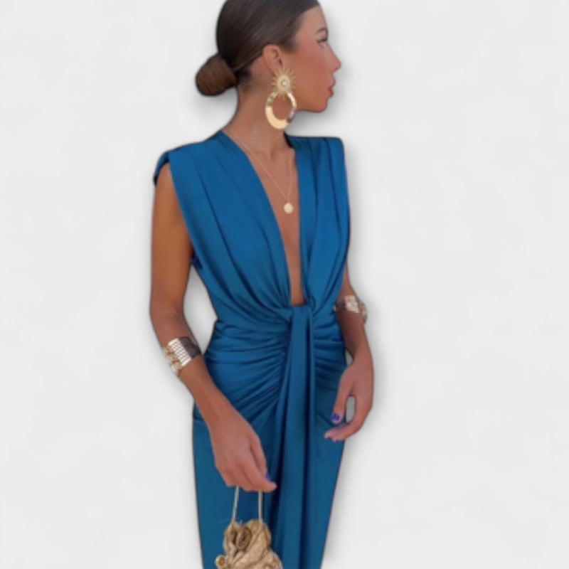 Leonora - Elegante Diepe V-Hals Jurk