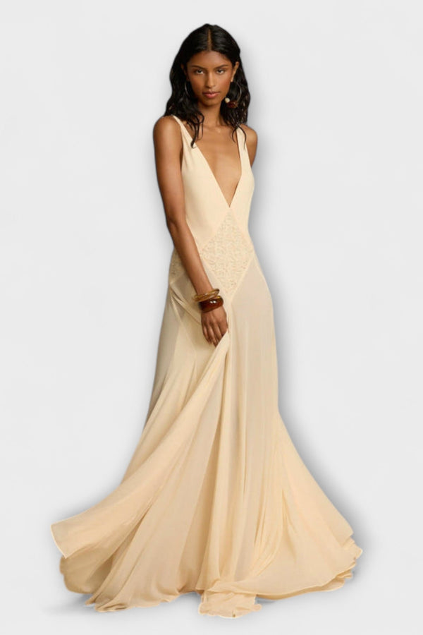 Lavinia - Maxi Jurk met Diepe V-Hals