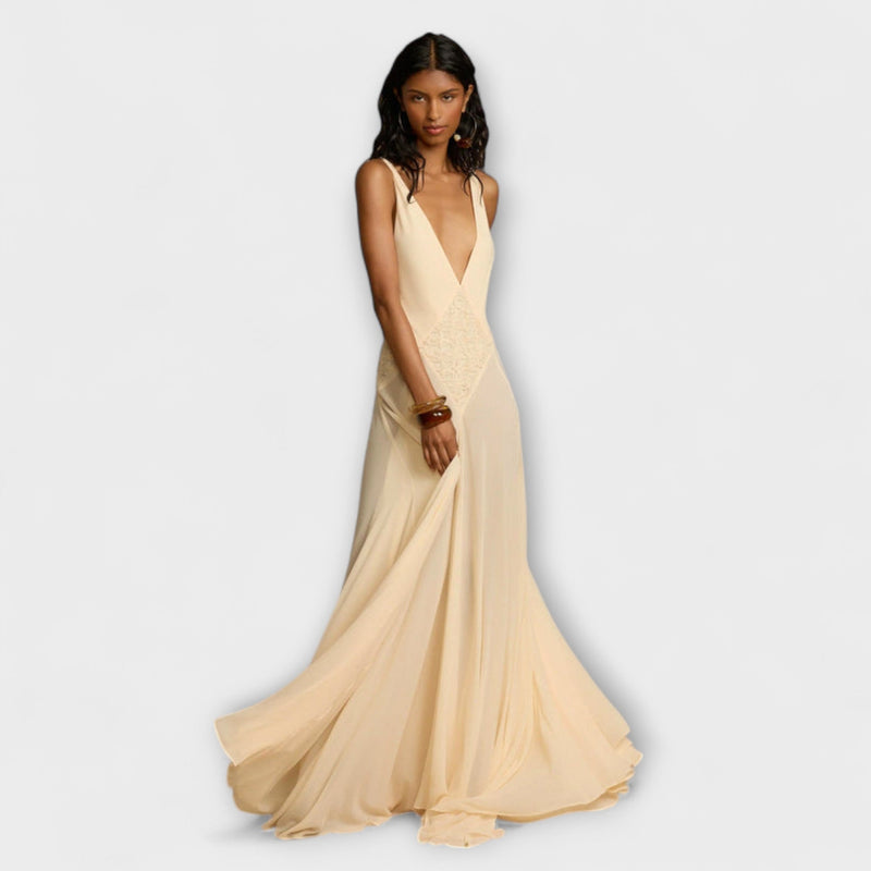 Lavinia - Maxi Jurk met Diepe V-Hals