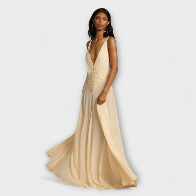 Lavinia - Maxi Jurk met Diepe V-Hals