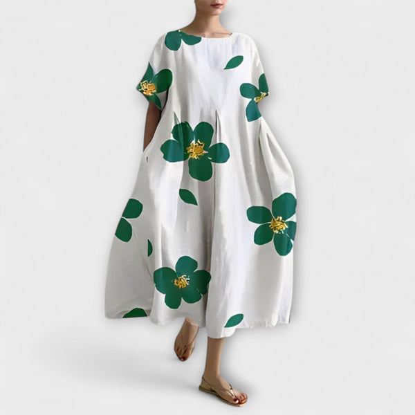 Daisy - Vintage-geïnspireerde Losse Maxi-jurk met Grote Swing Ontwerp