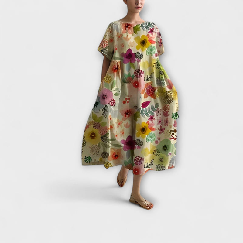 Daisy - Vintage-geïnspireerde Losse Maxi-jurk met Grote Swing Ontwerp