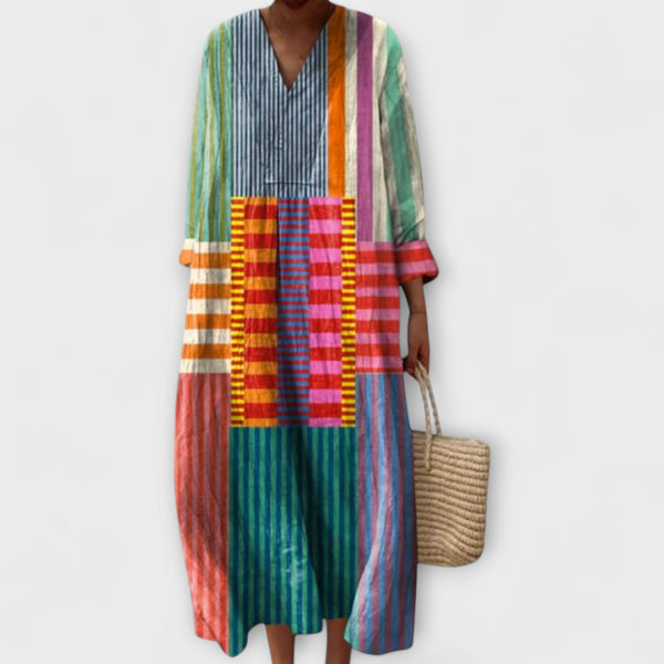 Caroline - Bohemian Maxi Jurk met Levendige Prints